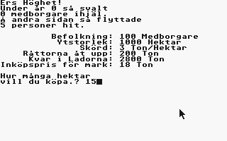 Hammurabi atari screenshot